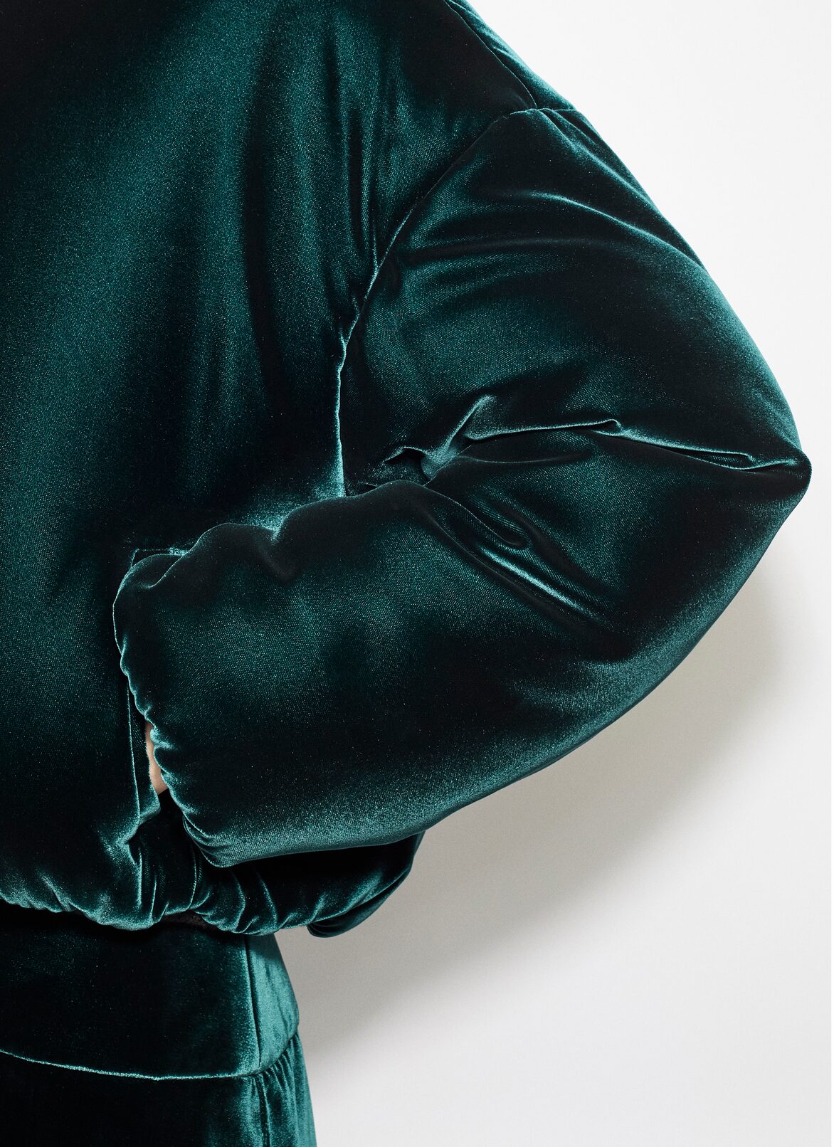 VELVET BOMBER JACKET ALAÏA BLUE VELVET BOMBER JACKET